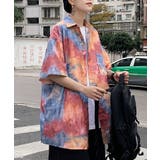 タイダイ柄半そで開襟シャツ Tシャツ 夏服 | aimoha men | 詳細画像7
