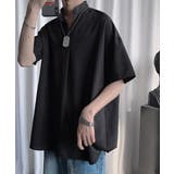 サラサラ立ち襟半袖シャツ オーバーサイズ Tシャツ | aimoha men | 詳細画像7