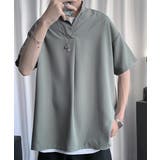 サラサラ立ち襟半袖シャツ オーバーサイズ Tシャツ | aimoha men | 詳細画像11