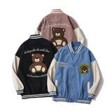 HOOK新作 クマアメカジ袖配色切り替えドッキングブルゾン お揃い | HOOK | 詳細画像1 