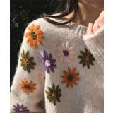 新作 花刺繍ニットセーター 韓国ファッション | aimoha  | 詳細画像2 
