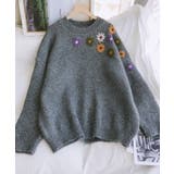 新作 花刺繍ニットセーター 韓国ファッション | aimoha  | 詳細画像9 