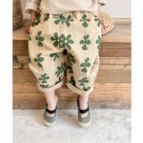 ベージュ | aimoha KIDS 可愛い花柄スラックスパンツ | aimoha kids