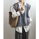 グレー | 新作 Vネックオーバーベスト 韓国ファッション | aimoha