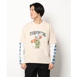 ベージュ | 新色追加 HOOK 重ね着風長袖tシャツ | HOOK