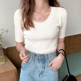 ホワイト | ラウンドネックシンプルカットソー 韓国ファッション ハイウエスト | aimoha 