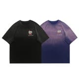 個性派グラデーション暈し染め刺繍ビッグTシャツ 韓国ファッション ストリート系 | HOOK | 詳細画像1