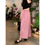 ゴム入りウエストロングスカート 韓国ファッション ハイウエスト | aimoha | 詳細画像6