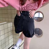 ハイウエストAラインデニムショーツ ショートパンツ 韓国ファッション | aimoha | 詳細画像7