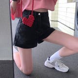 ハイウエストAラインデニムショーツ ショートパンツ 韓国ファッション | aimoha | 詳細画像8