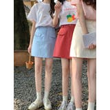 カラーミニスカート 韓国ファッション ハイウエスト | aimoha | 詳細画像1