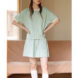 刺繍カットソーTシャツ+ショートパンツ セットアップ ルームウェア | aimoha | 詳細画像2