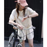 ベージュ | 刺繍カットソーTシャツ+ショートパンツ セットアップ ルームウェア | aimoha