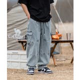 古着風ビッグポケット付きウォッシュ加工デニムカーゴパンツ 韓国 ストリート系 | HOOK | 詳細画像4