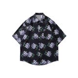 ブラック | 在庫限り【HOOK】古着風総柄ビッグアロハシャツ【SS】 | HOOK