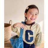 裾配色切り替えログプリントリンガーロングTEE ロンT スウェット | aimoha kids | 詳細画像2