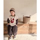 裾配色切り替えログプリントリンガーロングTEE ロンT スウェット | aimoha kids | 詳細画像1