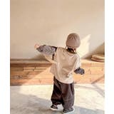 裾配色切り替えログプリントリンガーロングTEE ロンT スウェット | aimoha kids | 詳細画像5