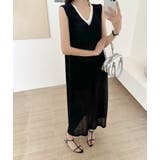 Vネックノースリーブロングワンピース | aimoha  | 詳細画像1 