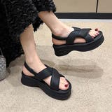 【shoes 365】厚底クロスストラップサンダル | aimoha  | 詳細画像1 