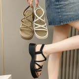 【shoes 365】マルチストラップ厚底サンダル | aimoha | 詳細画像1