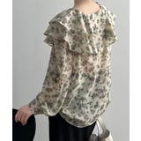 花柄 フリル衿ブラウス 韓国ファッション | aimoha  | 詳細画像4 