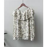 花柄 フリル衿ブラウス 韓国ファッション | aimoha  | 詳細画像7 