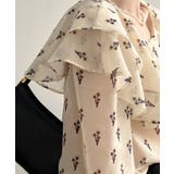 花柄 フリル衿ブラウス 韓国ファッション | aimoha  | 詳細画像13 