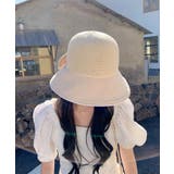 オフホワイト | 紫外線対策韓国風バックリボンハット 帽子 ペーパー | aimoha 