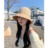 ベージュ | 紫外線対策韓国風バックリボンハット 帽子 ペーパー | aimoha 