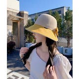イエロー | 紫外線対策韓国風バックリボンハット 帽子 ペーパー | aimoha 