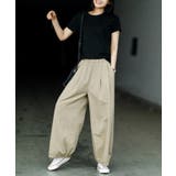 ゆったりタック入りワイドパンツ リラックスパンツ ワイドパンツ | aimoha | 詳細画像11