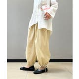 ベージュ | ゆったりタック入りワイドパンツ リラックスパンツ ワイドパンツ | aimoha