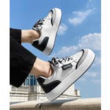 ブラック | ローカット厚底シューズ スケートシューズ メンズ 韓国ファッション | aimoha men