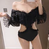 長袖フリルスイムウェア 【Jasmine】韓国ファッション ワンピース | aimoha  | 詳細画像1 