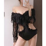 長袖フリルスイムウェア 【Jasmine】韓国ファッション ワンピース | aimoha  | 詳細画像6 