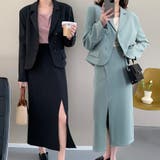 韓国風スーツ風セットアップ 韓国ファッション ニット | aimoha | 詳細画像1