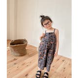ダークグレー | 韓国子供服 プリント7分丈サロペット キッズ | aimoha kids