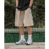 ベージュ | 古着風ウォッシュ加工バンドデザインハーフパンツ 韓国ファッション ストリート系 | HOOK