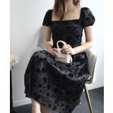 スクエアネック花柄ワンピース ドレス 韓国ファッション | aimoha  | 詳細画像13 