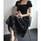 スクエアネック花柄ワンピース ドレス 韓国ファッション | aimoha  | 詳細画像14 