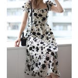 スクエアネック花柄ワンピース ドレス 韓国ファッション | aimoha  | 詳細画像19 