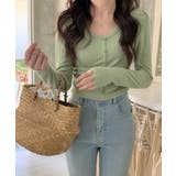 カーディガン風トップス 韓国ファッション ハイウエスト | aimoha  | 詳細画像9 