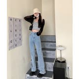 スリット入りデニムパンツ 韓国ファッション ワンピース | aimoha  | 詳細画像4 