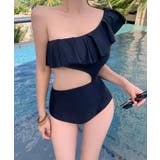 フリルワンショルダースイムウェア 水着 UVカット | aimoha  | 詳細画像6 