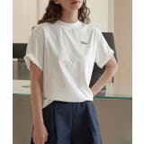 ホワイト | ワンポイントロゴプリント Tシャツ カットソー | aimoha