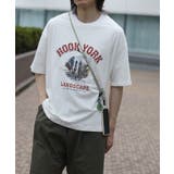 ホワイト | HOOK  original 古着風都市グランジプリント半袖Tシャツ | HOOK