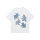ホワイト | Tシャツ 古着風フロントプリントビッグTEE 半袖ビッグTシャツ | HOOK