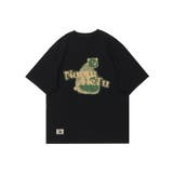 ブラック | Tシャツ 古着風フロントプリントビッグTEE 半袖ビッグTシャツ | HOOK