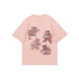 ピンク | Tシャツ 古着風フロントプリントビッグTEE 半袖ビッグTシャツ | HOOK